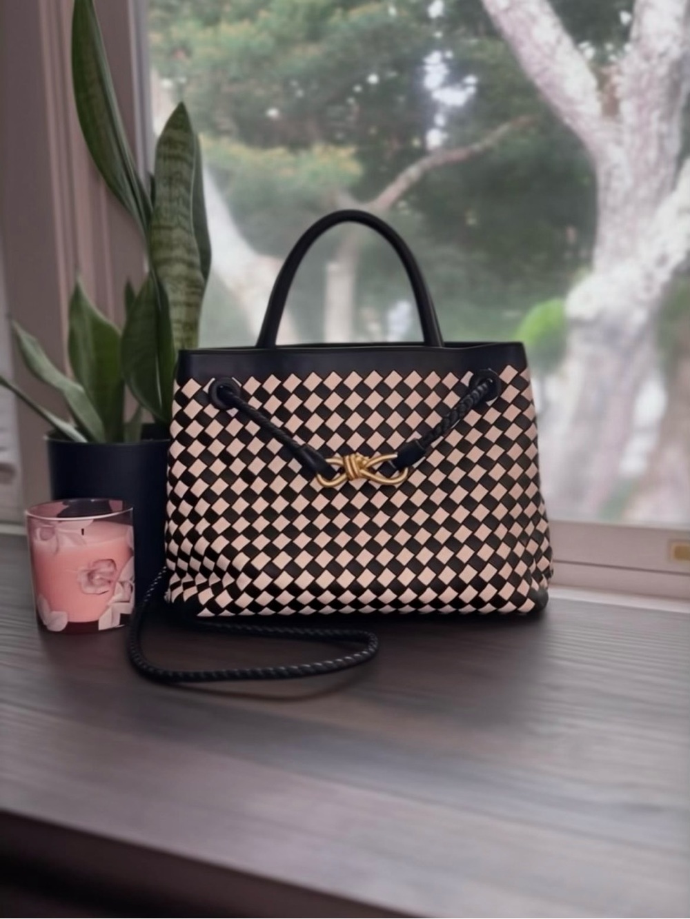 Bottega Veneta-Inspired Black & White Luxury Tote Bag